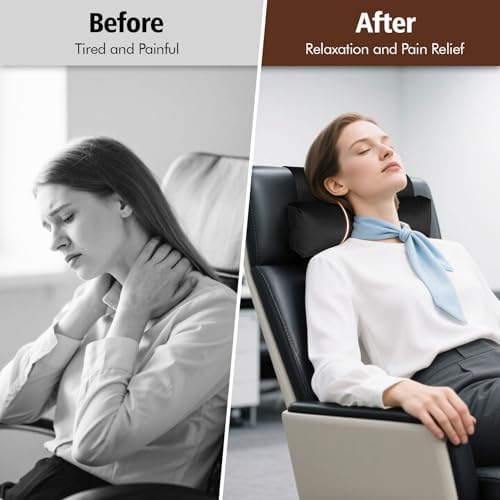 WdFour Velvet Neck & Head Pillow for Recliner Chair, Small Ergonomic Cervical Support Pillow for Home, Office and Travel, Non-Slip Cushion for Tension Relief & Shoulder Comfort (Black)