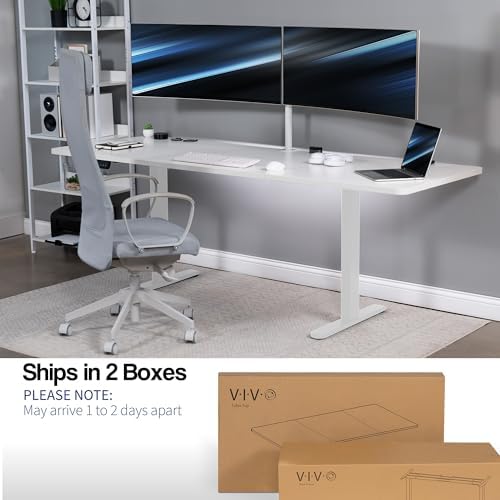 VIVO White 83 x 30 in Standing Desk, DESK-KIT-E2W84-30W