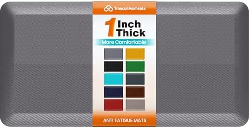 1-Inch Thick Anti-Fatigue Mat for Kitchen and Standing Desk, 20"x39", Grey
