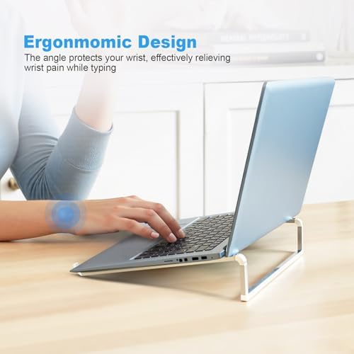TENOC Foldable Laptop Stand for Desk, Silver
