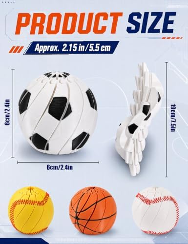 4‑Pcs 3D Printed Ball Toys Set, Twisty Fidget Ball Toys, Flexible Articulated Desk Toys, Extendable Spiral Fidget Toy, Cute Desk Decor, Party Favors, Gifts for Kids & Students