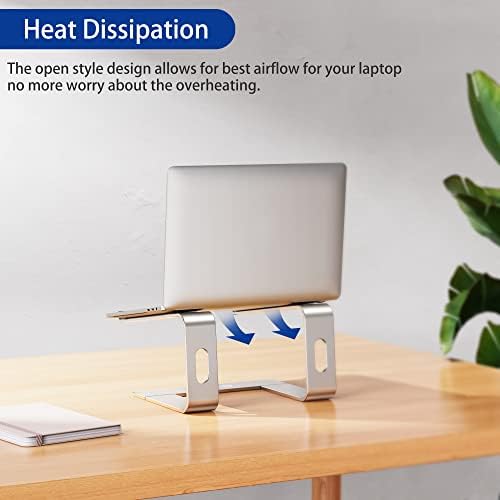 BESIGN LS03 Aluminum Laptop Stand, Ergonomic Detachable Computer Stand, Notebook Riser, Laptop Mount Compatible with Air, Pro, Dell, HP, Lenovo More 10-15.6" Laptops, Silver