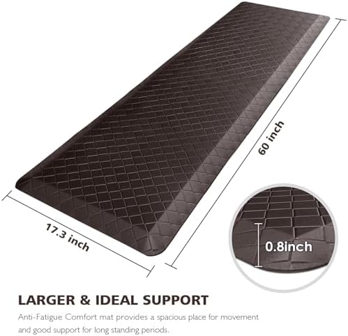 HappyTrends Kitchen Floor Mat - 4/5 Inch Thick Anti-Fatigue Kitchen Rug