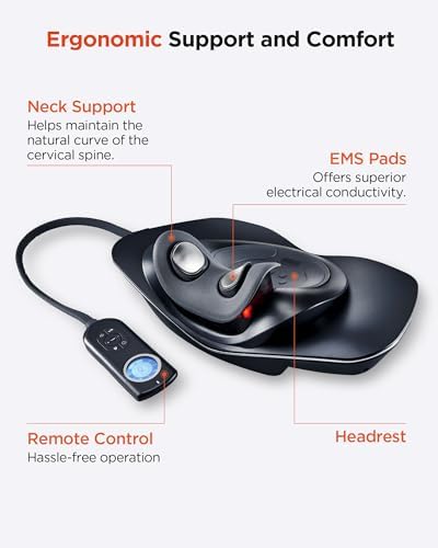MYTREX Medi Neck Multi-Functional Cervical Traction Device, Electric Stretcher with Dynamic Stretching, 3 Modes Electrotherapy & Hyperthermia to Relieve Cervical Pain, Easy to Use