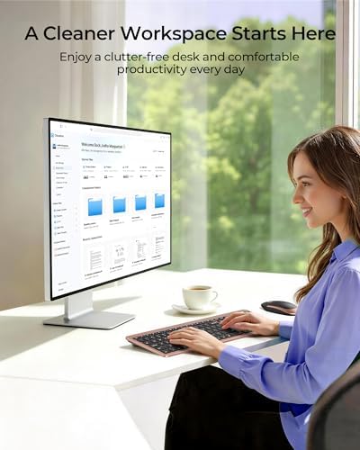 seenda Rechargeable Wireless Keyboard and Mouse Combo, Rose Gold & Black
