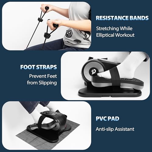 Under Desk Elliptical Machine with 12 Speed Levels for Whole Family