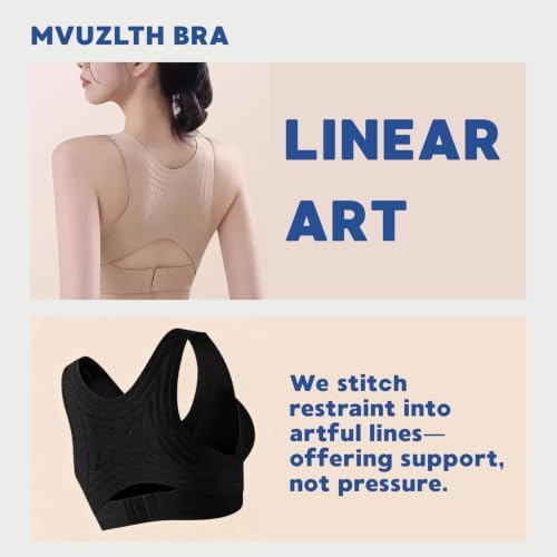 Posture Corrector Bras Women Front Closure Cross Back Wireless Posture Bra