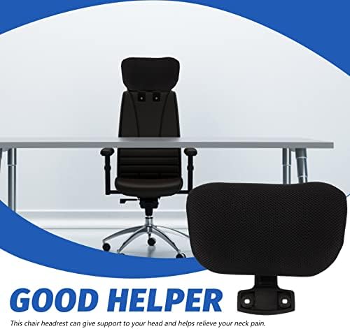 Adjustable Office Chair Headrest Attachment, Ergonomic Mesh Head Pillow for Neck Support, Height and Angle Adjustable, Compatible with Most Office Chairs, Black, 10.62x6.29x1.18 Inches