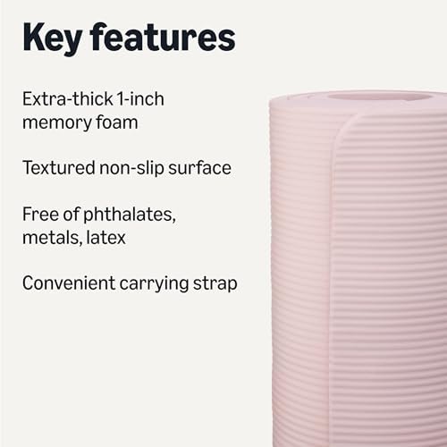 Amazon Basics Extra Thick Exercise Yoga Mat with Carrying Strap