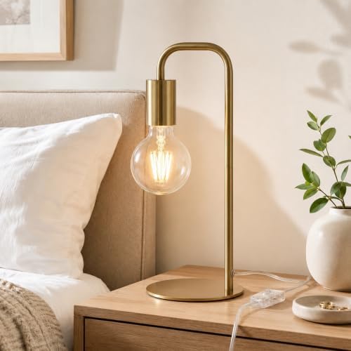 Industrial Modern Bronze Table Lamp 13.5", for Desk or Bedside