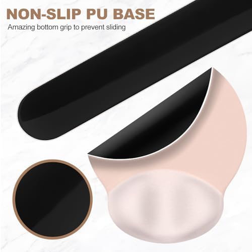 AIMSA Mouse Pad with Wrist Rest Support, Keyboard Wrist Rest Set, Ergonomic Memory Foam Mousepad for Computer Keyboard, Easy Typing and Pain Relief, Apricot