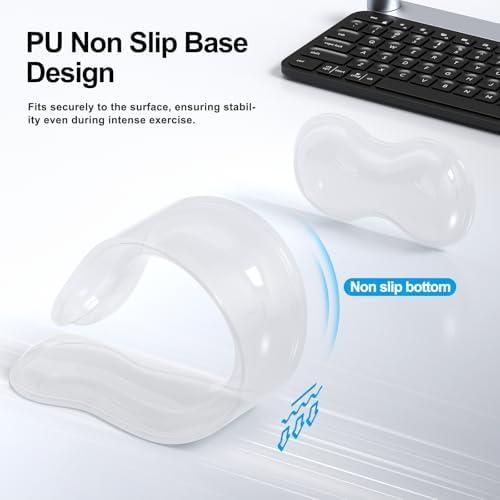 MOKURU Gel Keyboard and Mouse Wrist Rest Set, Comfort Ergonomic Wrist Support, for Wrist Pain Relief, Computer Keyboard Wrist Rest (Transparent)
