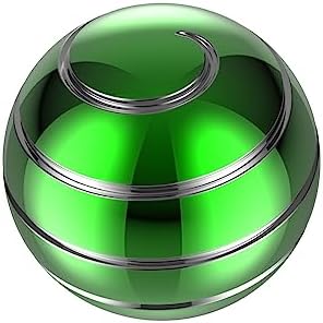 Kinetic Spinning Desk Toy Metal Fidgets ADHD 1.54in Green Silver