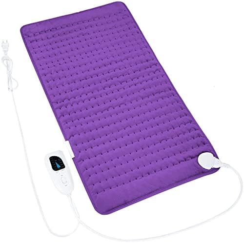 Heating Pad Electric Heat Pad, Hot Heated Pad,Multiple Temp and Timer Settings,Suitable for Shoulders, Neck, arms, Abdomen, Back, Legs, etc (Deep Purple, 33"X17")