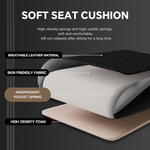 Gaming Chair with Footrest, High Back Gaming Chairs PVC Leather Ergonomic Gamer Chair with Adjustable Headrest Lumbar Support Racing Style Video Gaming Chair for Office/Home (BlackGrey)