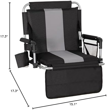LET'S CAMP Folding Stadium Seat Bleacher Chair Portable Stadium Chair
