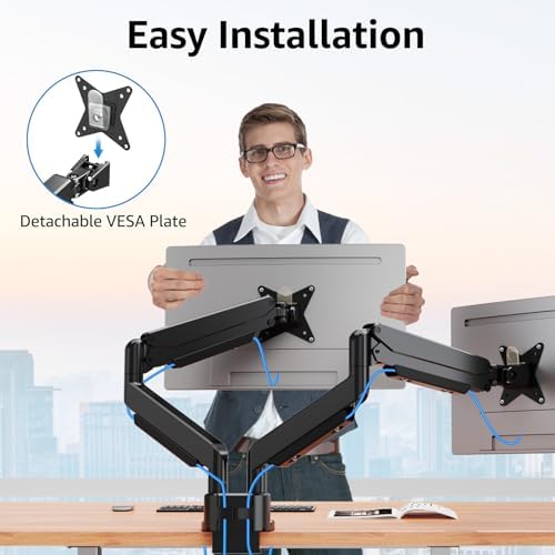 MOUNTUP Heavy Duty Dual Monitor Mount Holds 6.6-33lbs for Ultrawide Screen