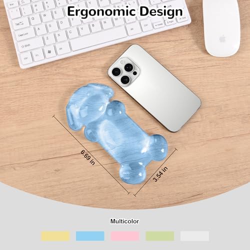 Gel Mouse Wrist Rest, Blue Dog Wrist Support for Mouse, Cute Ergonomic Wrist Rest for Mouse Wrist Pad, Comfortable Pain Relief for Typing and Gaming