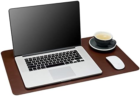Gallaway Leather Desk Mat - Office Writing Desk Pad, Medium 24" x 14" Dark Brown, Gift Ready Elegant Computer Desk Cover Protector