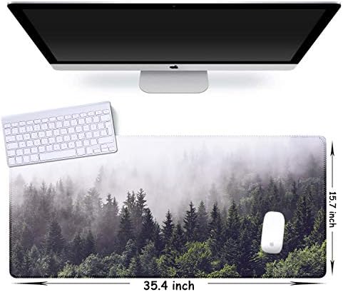 iCasso Extended Gaming Mouse Pad,35.4 x 15.7in Desk Pad, Forest