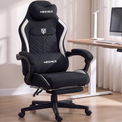 Big and Tall Gaming Chair with Footrest for Adults, Fabric