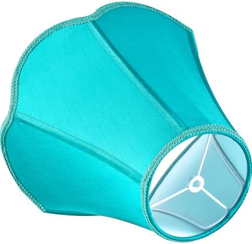 GO&SO Lamp Shade Set of 2,6" x 13" x 10.6",Scalloped Lamp Shade,Teal Petals