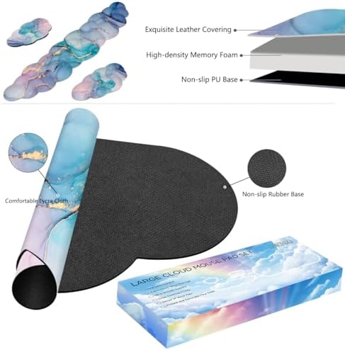 JIKIOU Ergonomic Keyboard Wrist Rest &Large Mouse Pad&Mouse Wrist & Cup Pad