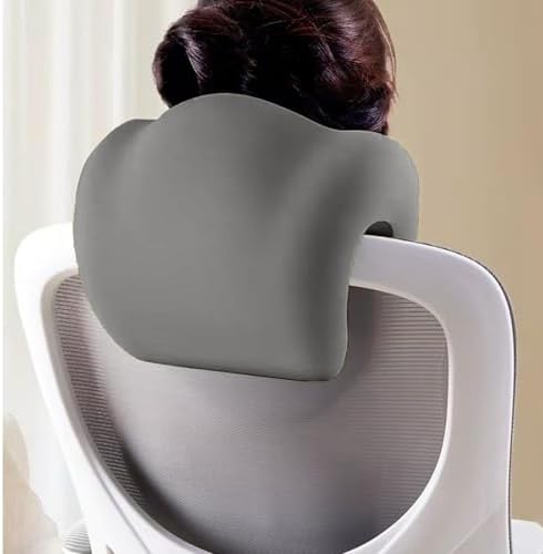 BLOWEST Extra Firm Office Chair Headrest Attachment – Ergonomic Adjustable Neck Support Pillow for Desk Chairs, Universal Fit for High Back Executive Chairs (Grey)