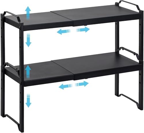 Expandable Cabinet Shelf Organizer, Adjustable kitchen Countertop Storage