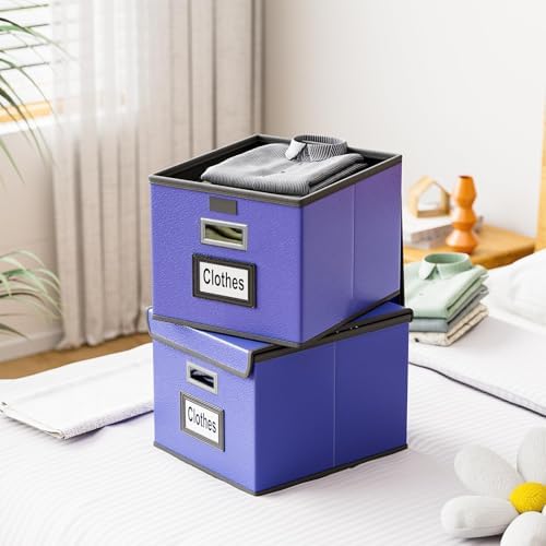 File Organizer Box with Lids, Collapsible File Folder Organizer