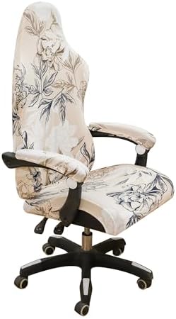 FORCHEER Gaming Chair Cover with Armrest Covers Floral 4 Pieces Stretch Racing Computer Chair Slipcover Set Washable