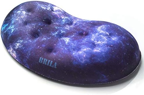 BRILA Ergonomic Memory Foam Mouse Wrist Rest Support Pad Cushion for Computer, Laptop, Office Work, PC Gaming - Massage Holes Design - Wrist Pain Relieve (Nebula Galaxy Space)