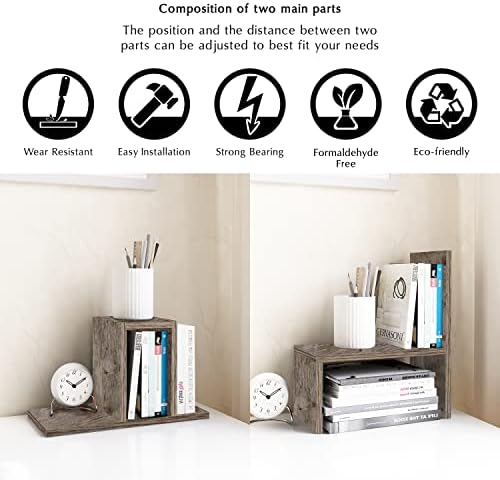 Jerry & Maggie Office Desk Organizers for College Dorm Decor Grey Oak