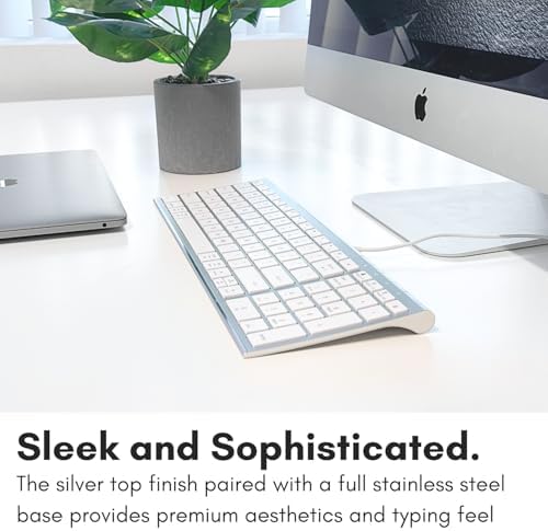 Macally Wired Keyboard for Mac, Compatible Apple Keyboard with Numeric Keypad - Slim, Space-Saving Design for MacBook Pro/Air Laptop, Mac mini, iMac Replacement