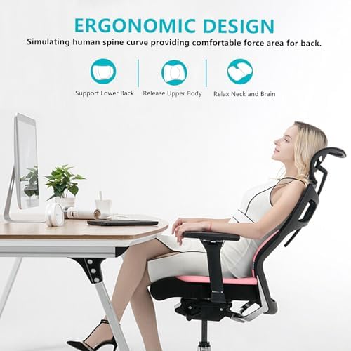FLORICH Car Seat Cushion and Back Support for Office Chair Memory Foam Chair Cushions Pressure Relief Seat Pads with Gel Massage Point Lumbar Support Relief Sciatica & Tailbone (Pink)
