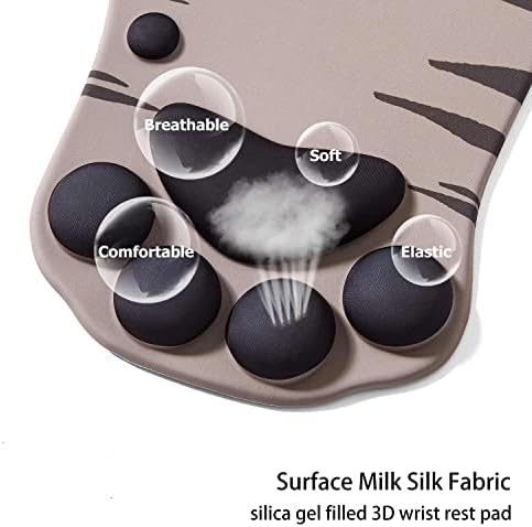 Mouse Pad Cat Paw, Ergonomic Mouse Mat with Wrist Support