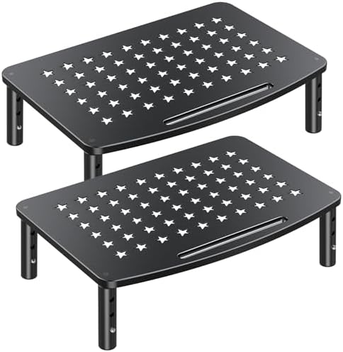 Zimilar 2 Pack Monitor Stands Risers, 3 Height Adjustable Monitor Riser