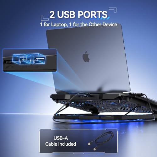 TECKNET Laptop Cooling Pad with Phone Stand, Laptop Cooler for 12-15.6 Inch