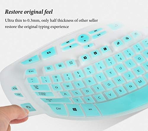 Keyboard Cover for Logitech MK550 MK570 K350 Wireless Wave Keyboard, Logitech K350 MK550 MK570 Accessories Wave Keyboard Protector-Mint