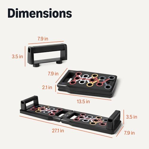 Amazon Basics Push Up Board, Black, 24-in-1 Multi-Position Training System for Upper Body Strength & Muscle Building, Portable Home Gym Equipment