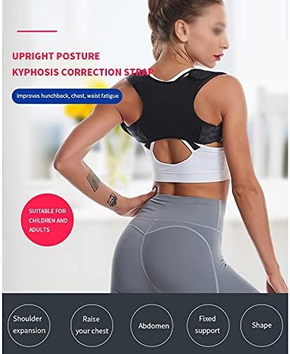 Posture Corrector Adjustable Back Support Belt Spine Back Shoulder Brace Support Belts Adult Invisible Hunchback Belts(B Black,L) (A Black,X-Large)
