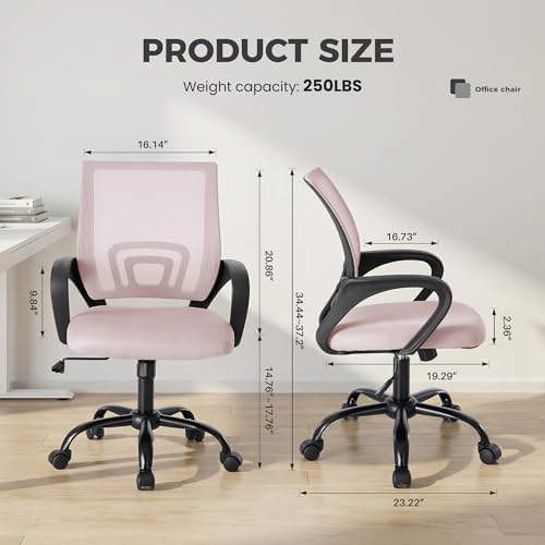 DUMOS Ergonomic Office Chair, Mid-Back Executive Desk Chair 2 Pack