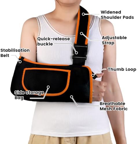 mosago Arm Sling, Lightweight Breathable Mesh Shoulder Immobilizer, Medium