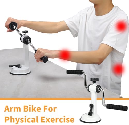 Senior Arm Exercise Machine, Adjustable Upper Body Pedal Trainer with Suction Base, Compact Shoulder & Arm Mobility Trainer for Daily Fitness, Office and Travel Use