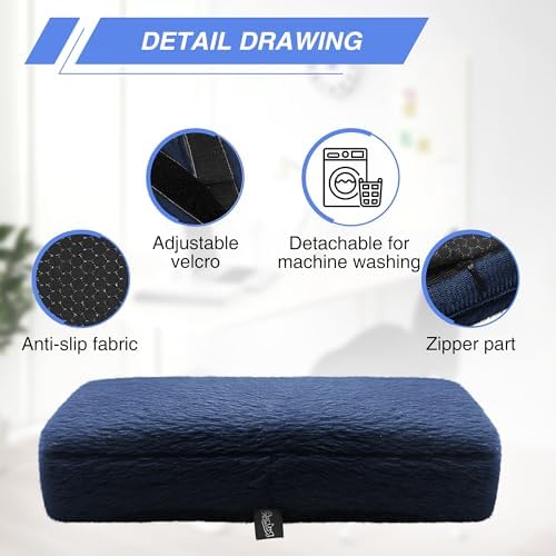 SPRING SEAON Desk & Office Chair Arm Pads Covers Fuzzy Memory Foam Pads
