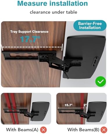 Keyboard Tray Under Desk with Storage Drawer, Height Adjustable Keyboard Tray Slide Out 360° Swivel Tilt, Ergonomic Under Desk Mount Keyboard & Mouse Holder for Gaming Home Office
