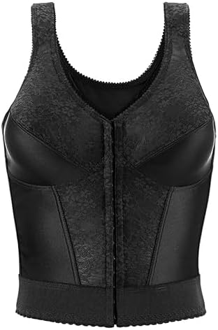 Exquisite Form 5107565 Fully Slimming Wireless Back & Posture Support Longline Bra with Front Closure & Lace