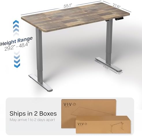 VIVO Reclaimed Wood 55 x 28 in Standing Desk, DESK-KIT-1G55P