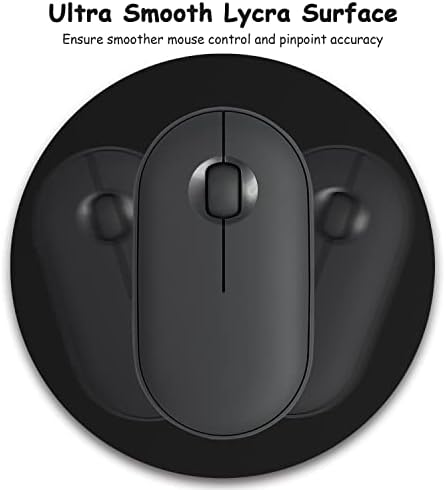 Dapesuom Small Mouse Pad, 6 x 6 Inch Thick Rubber Premium-Textured Non-Slip Portable & Washable Round Mini Mouse Mat for Women Wireless Laptops Keyboard Tray Gaming Work Computer Office Travel, Black