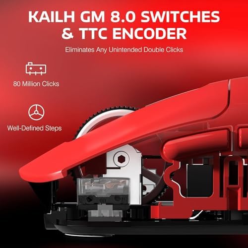 ATTACK SHARK X3 49g Ultra-Lightweight Wireless Gaming Mouse, Red&Tape